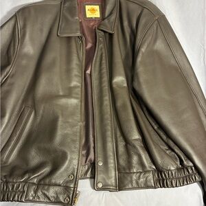 Hard Rock Cafe Brown Leather Bomber Jacket